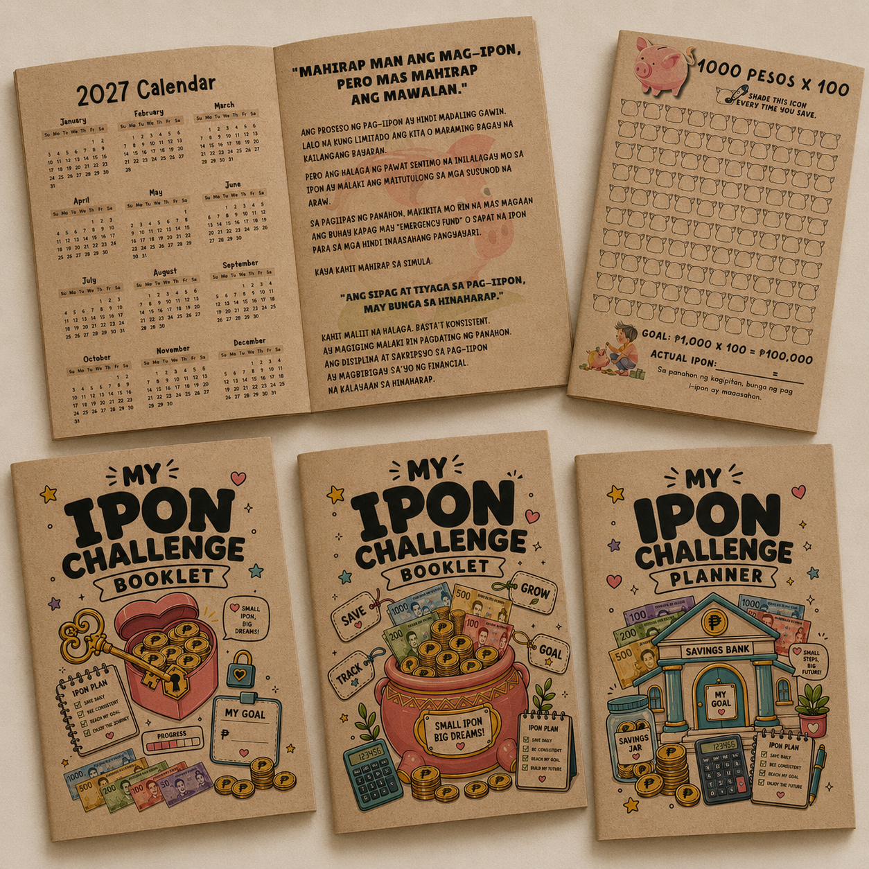 Bundle - Ipon Challenge / Savings & Expenses Tracker 2027