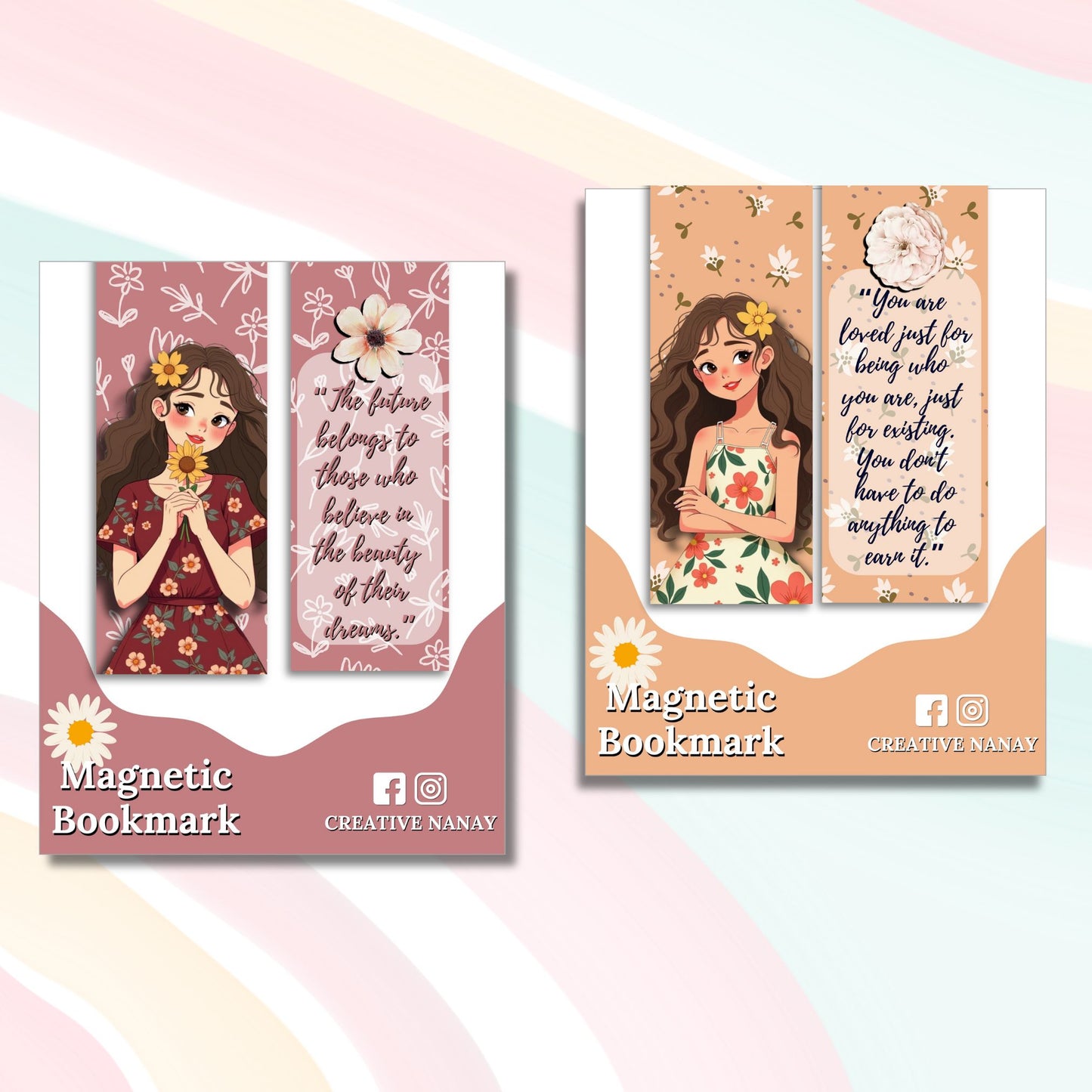 MIRA FLORAL MAGNETIC BOOKMARK