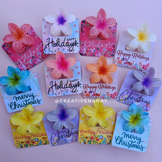 Floral Hair Clip Back Card