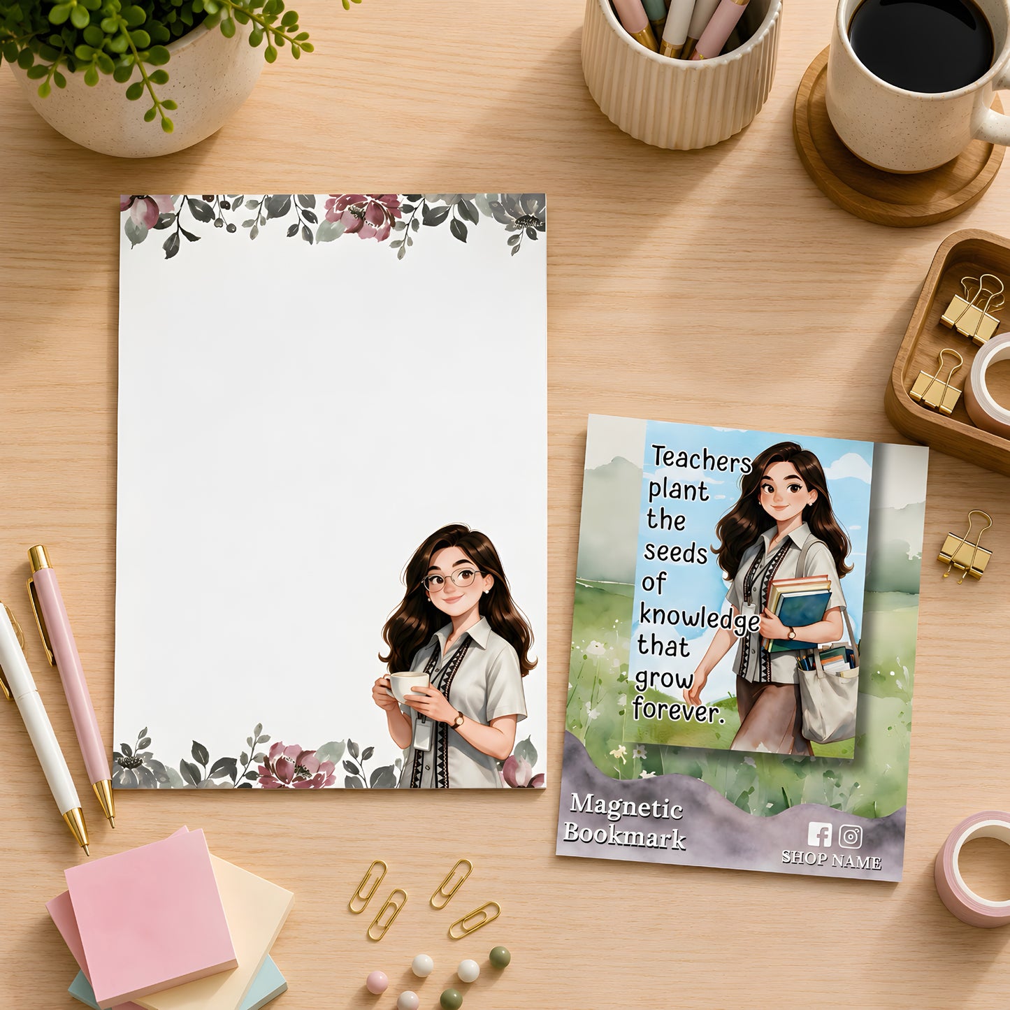 Teacher Claire Notepad & BookMark