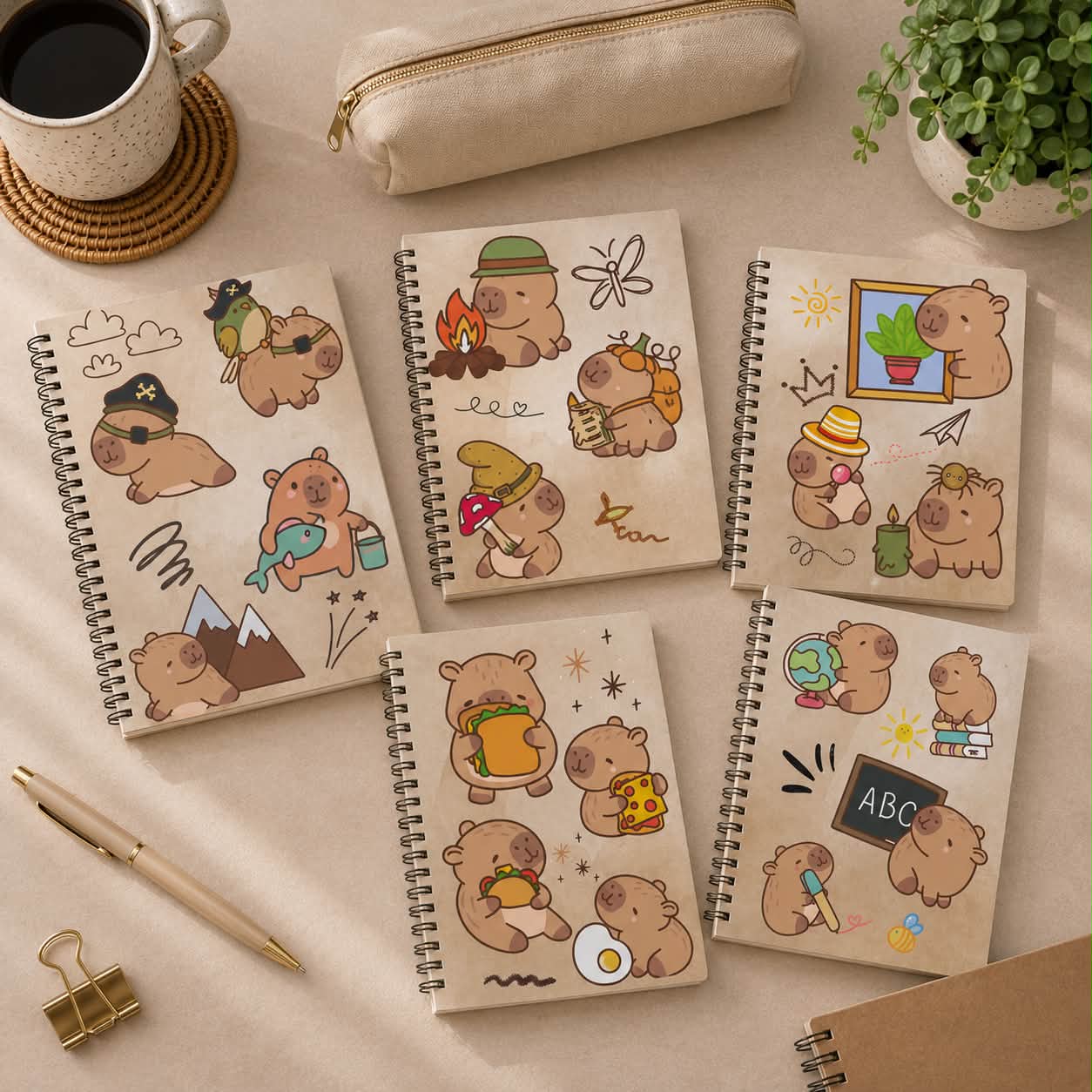 Capybara notebook & Subject Stickers