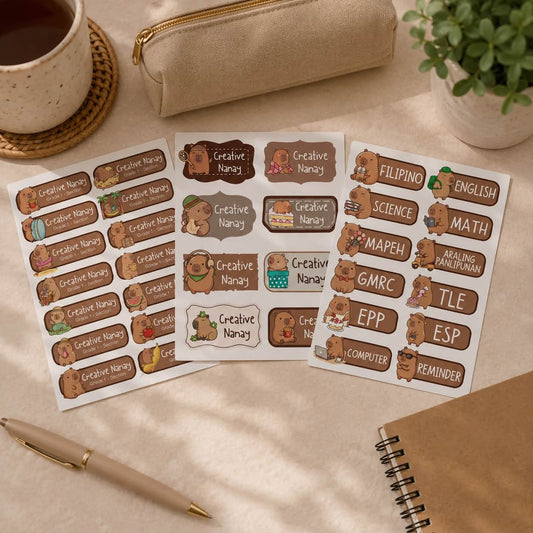 Capybara notebook & Subject Stickers