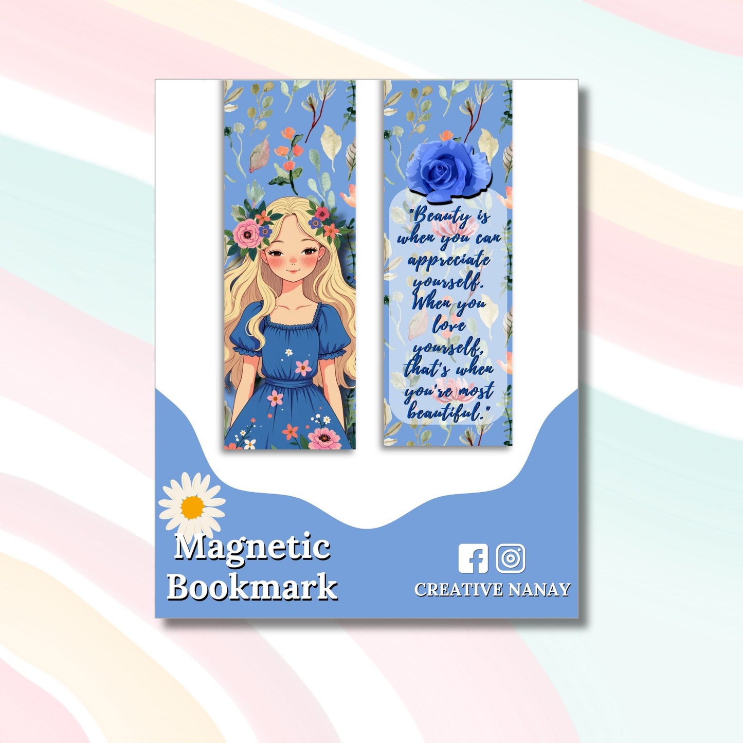 MIRA FLORAL MAGNETIC BOOKMARK