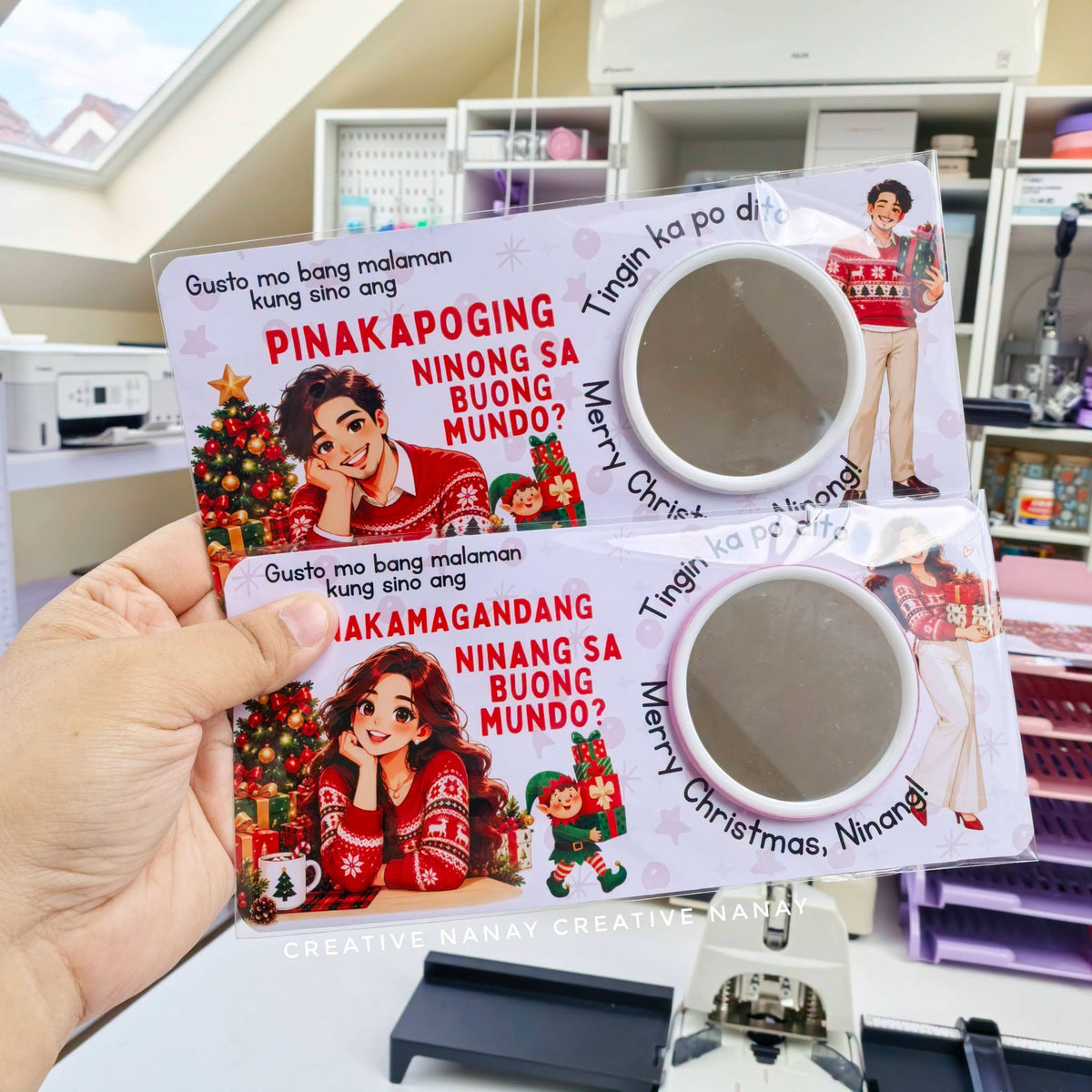 Christmas Pocket Mirror Back Card