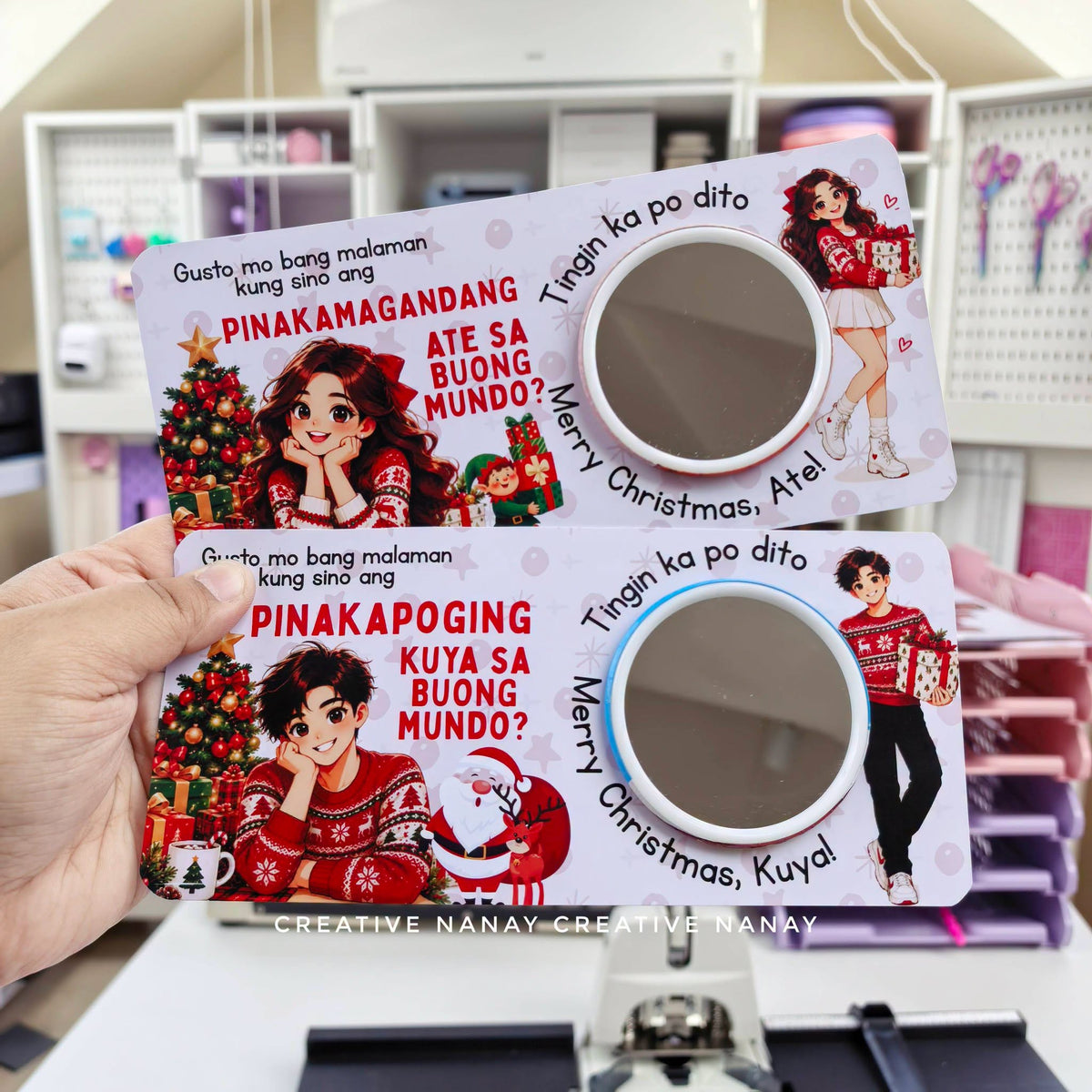 Christmas Pocket Mirror Back Card