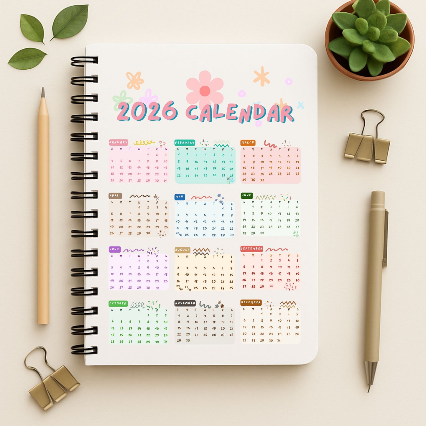 Cutesy & Adventure 2026 Planner