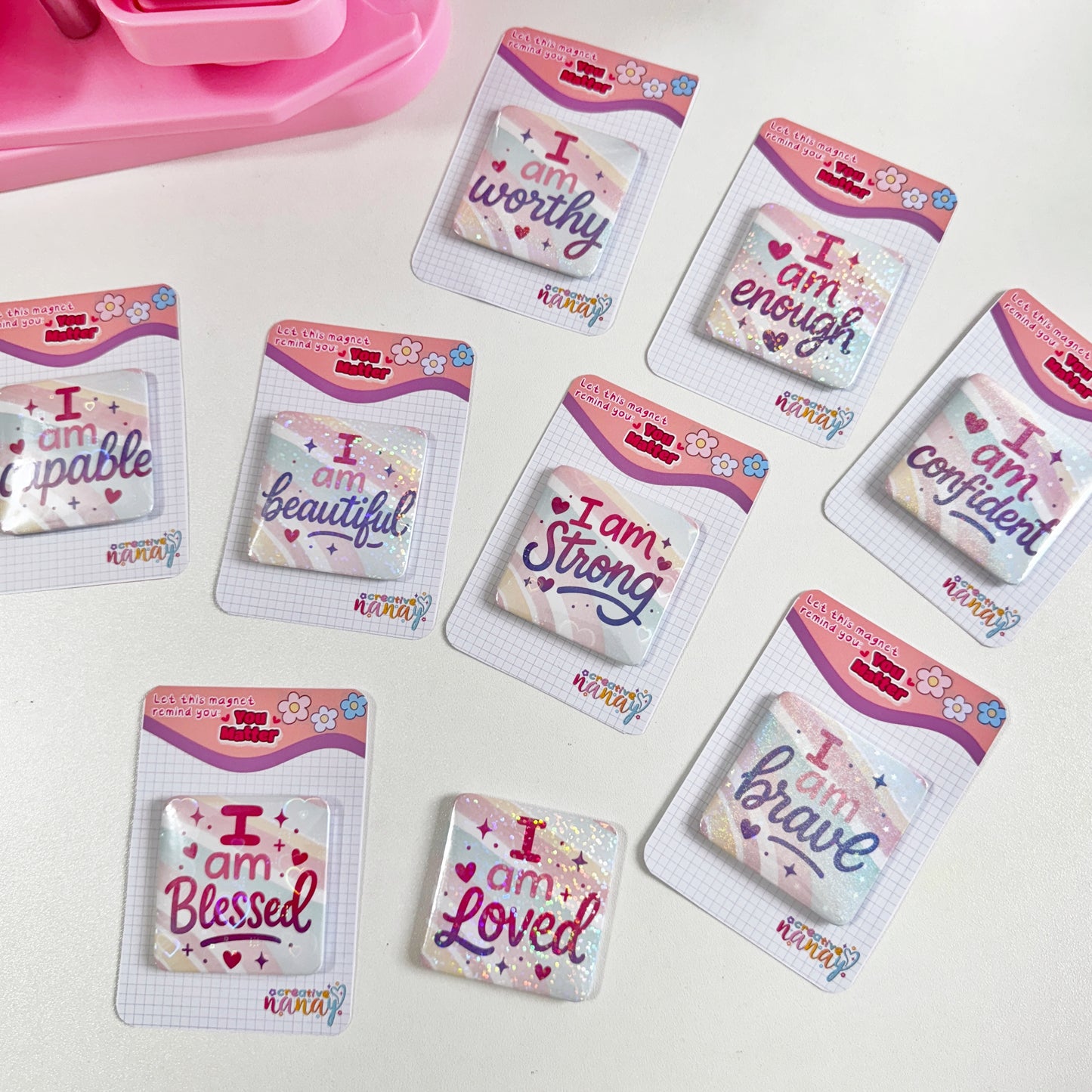 Affirmation Square & Circle Badge