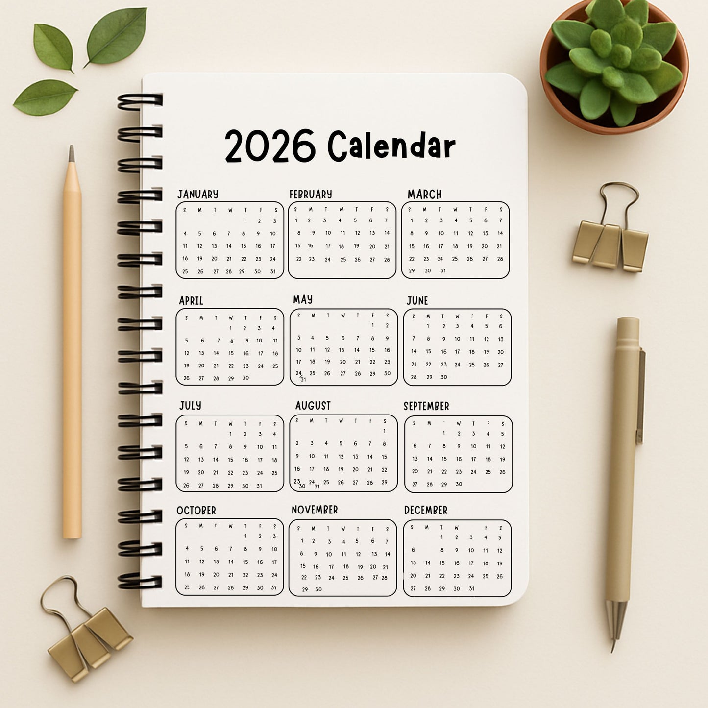 Cutesy & Adventure 2026 Planner