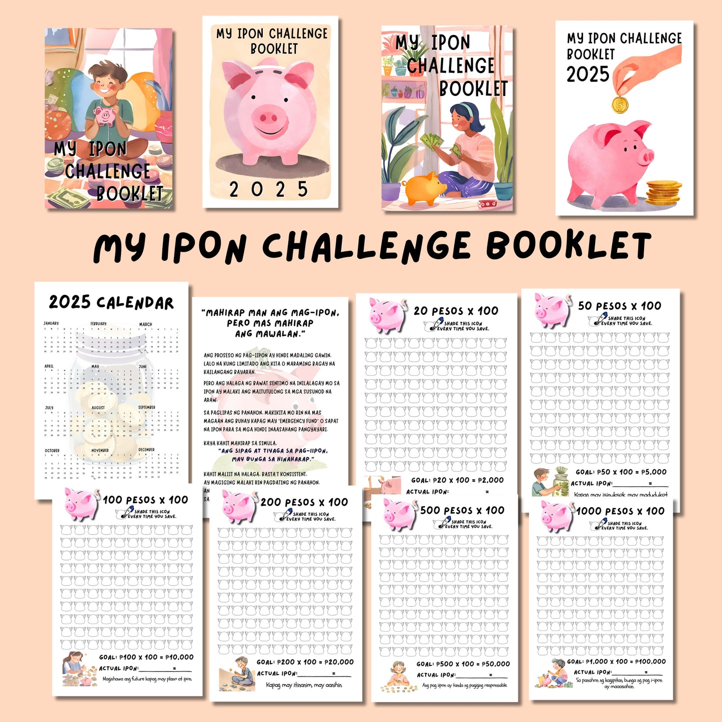 Bundle - Ipon Challenge / Savings & Expenses Tracker