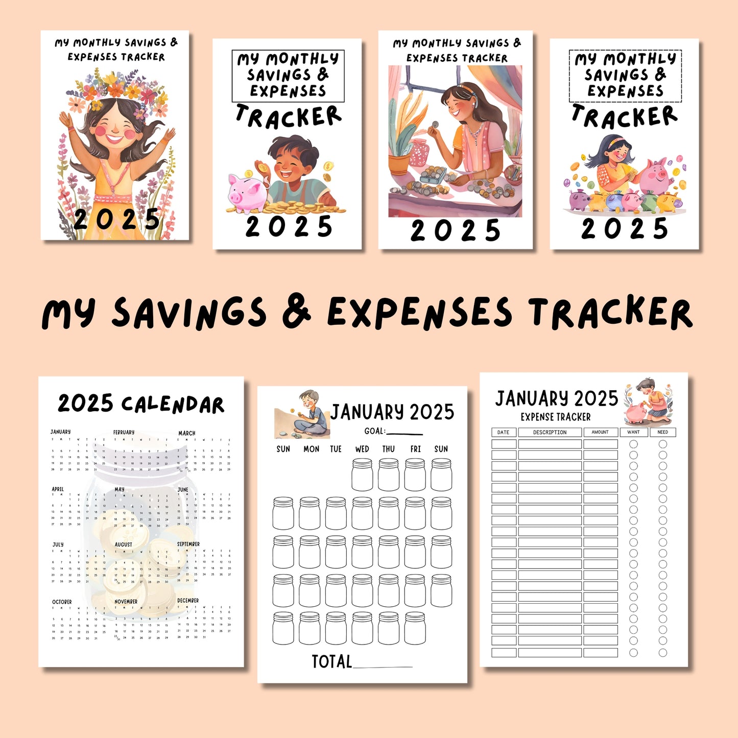 Bundle - Ipon Challenge / Savings & Expenses Tracker