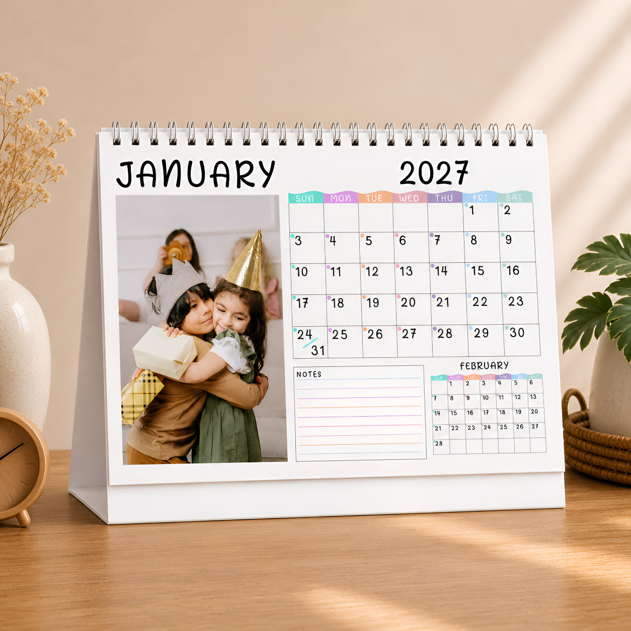 2027 Wall/Desk Calendar (with FREE pocket planner)
