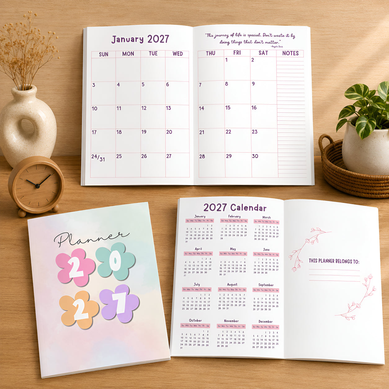2027 Wall/Desk Calendar (with FREE pocket planner)
