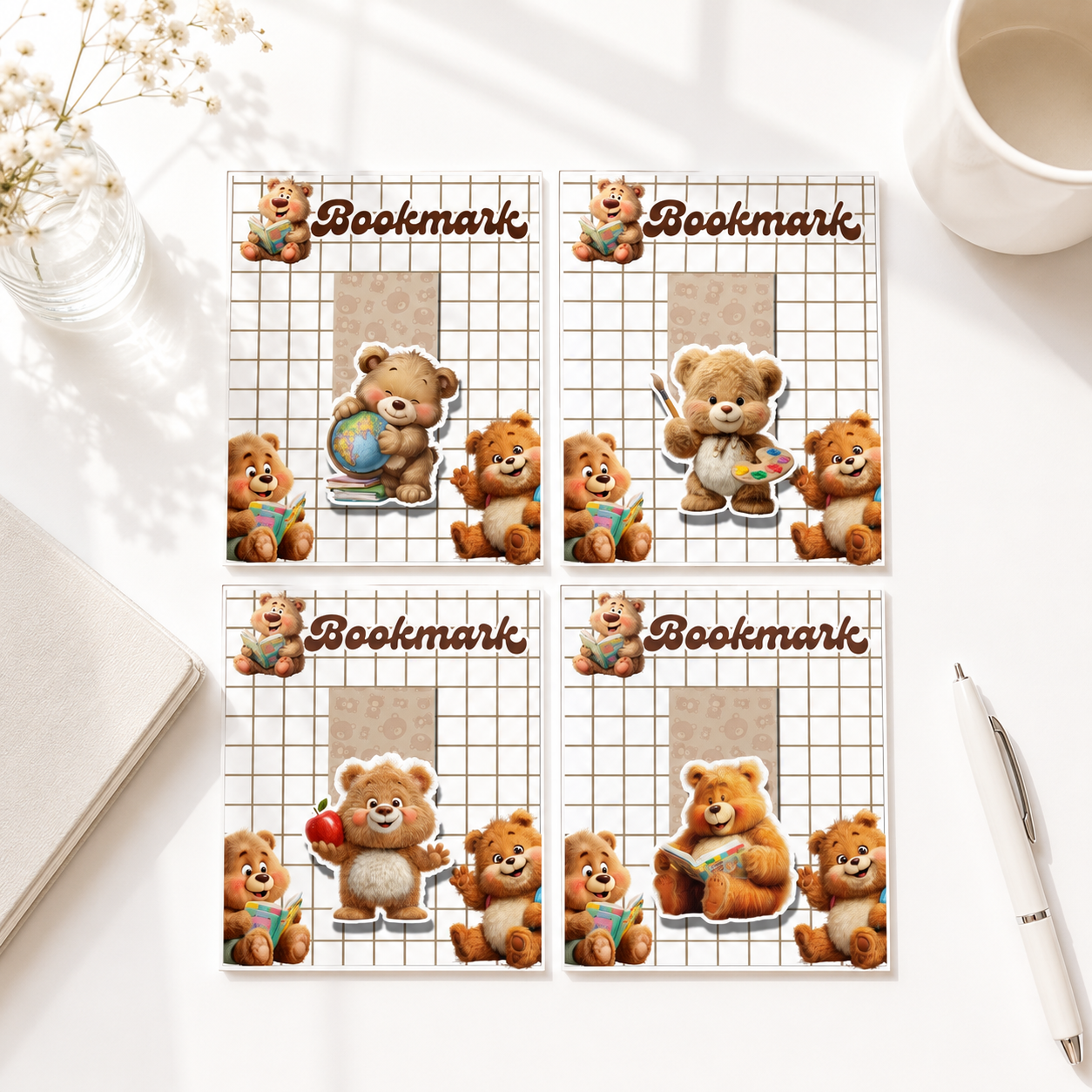 Kids Daily Planner with bookmark (Bear Edition)