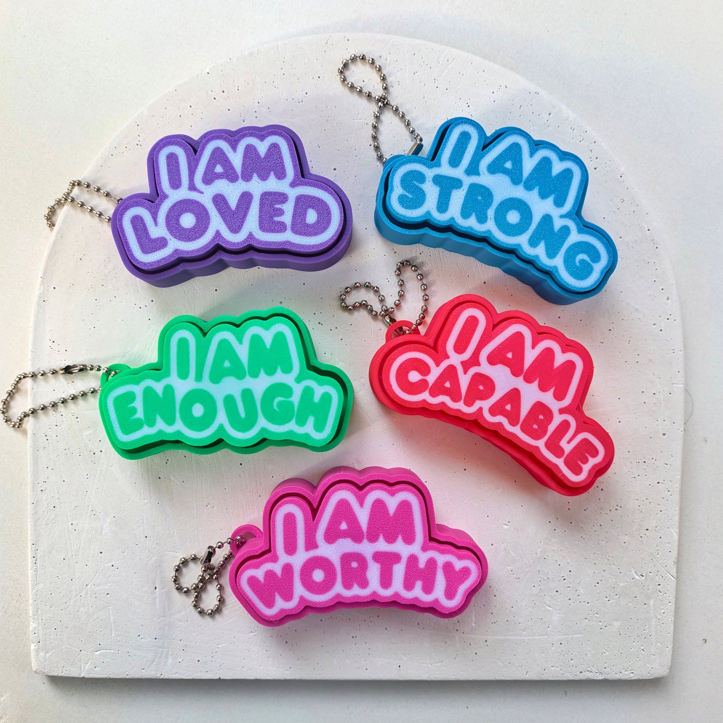 Affirmation Clicker Fidget & flat Keychain ‼️STL file only