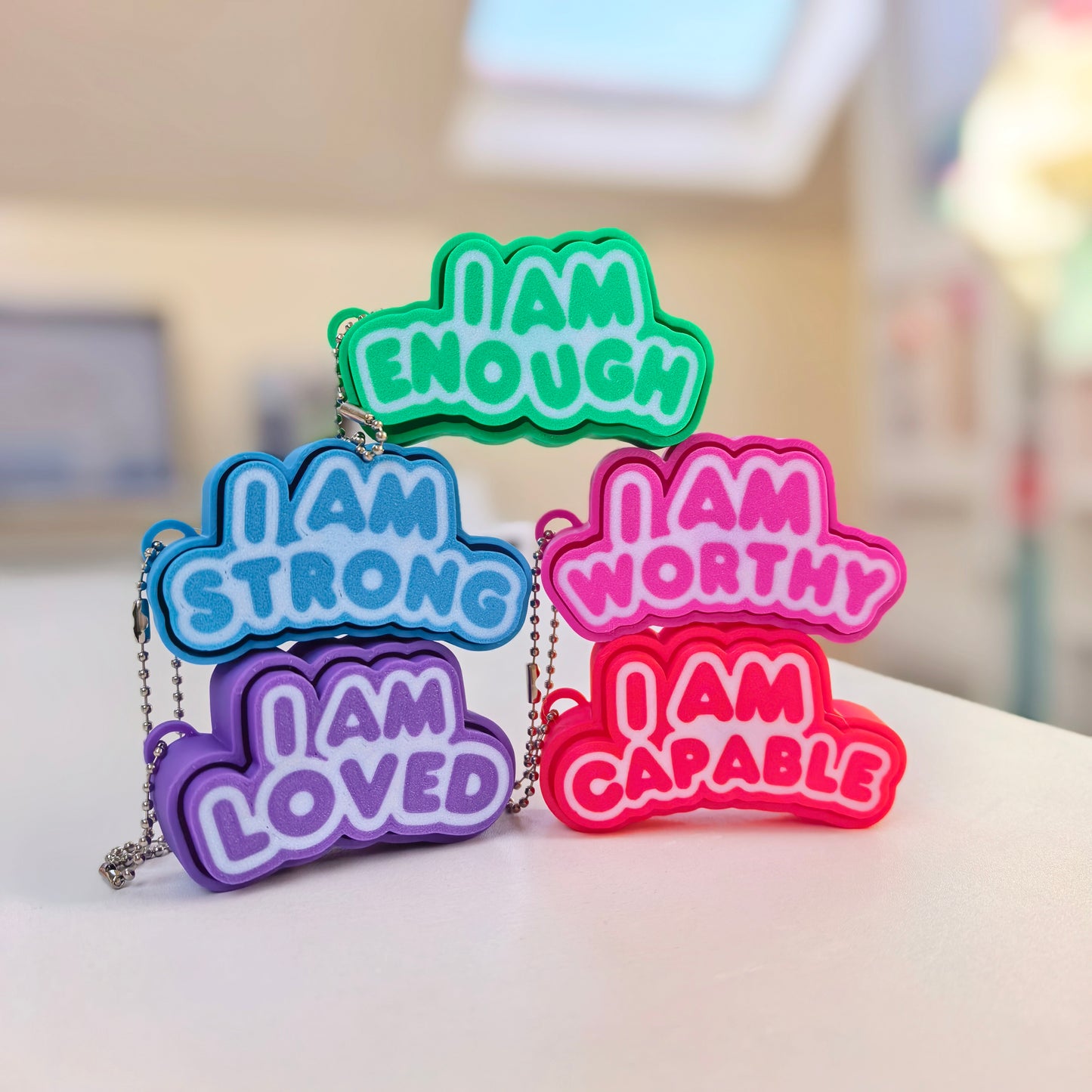 Affirmation Clicker Fidget & flat Keychain ‼️STL file only